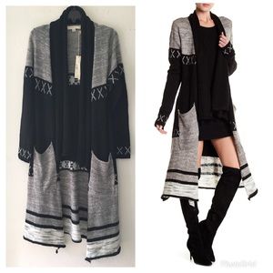Love stitch long duster cardigan